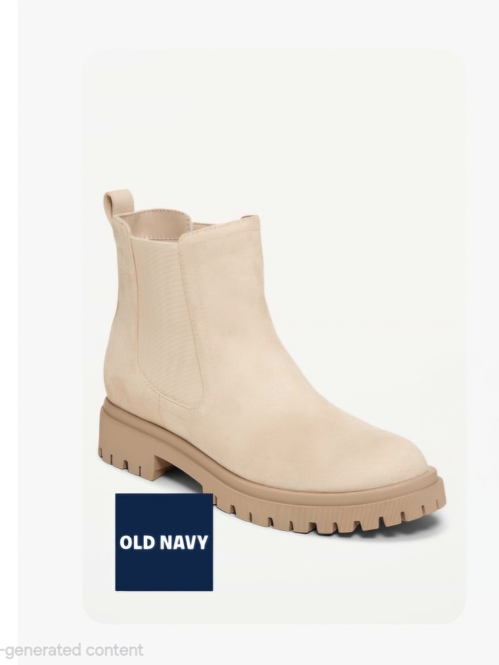 Old Navy Women's Neutral Tan Chelsea Lug Booties